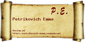 Petrikovich Emma névjegykártya