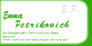 emma petrikovich business card